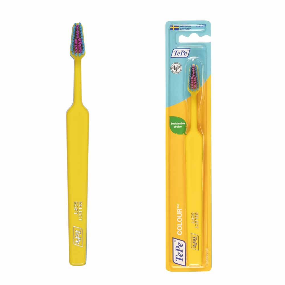 TePe Colour Soft Soft toothbrush soft-bristled toothbrush for gentle yet effective cleaning