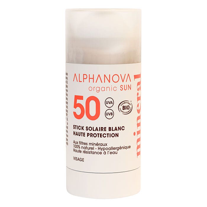 Alphanova Organic Sun Organic face sun stick SPF50+ white 15 g