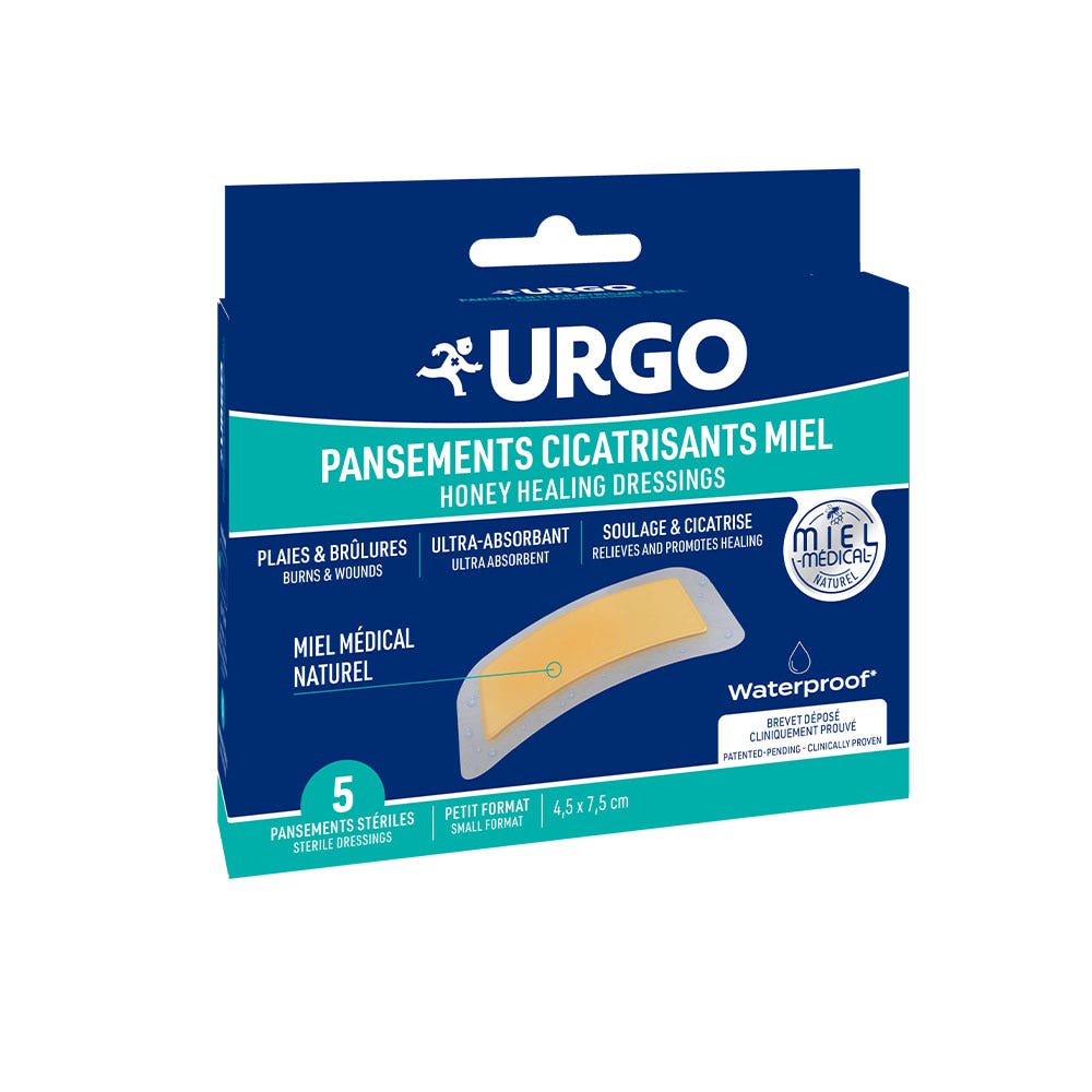 Urgo Honey Healing Plasters 4.5x7.5cm x5