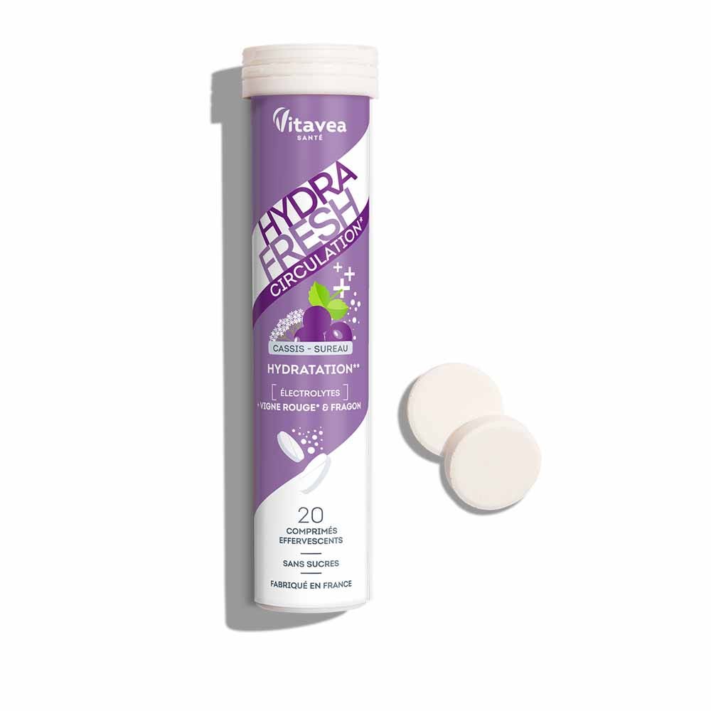 Vitavea Santé Red vine and butcher's broom hydration blackcurrant flavour 20 effervescent tablets