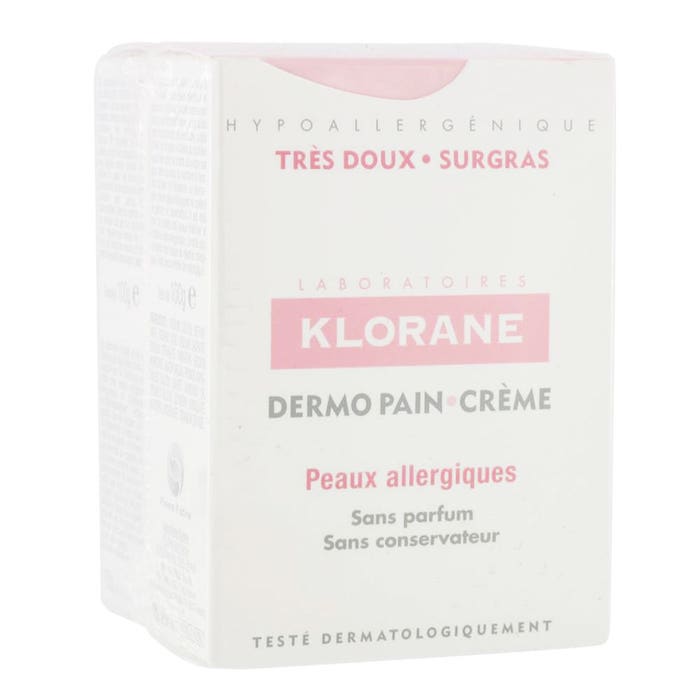 Dermatological Cream Bar Allergic Skins 2x100g Peaux Allergiques Klorane