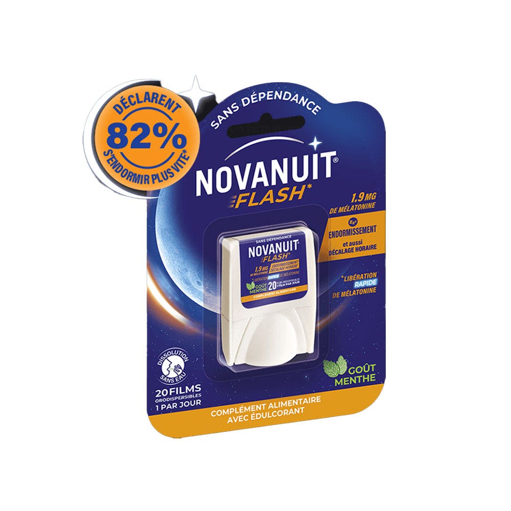 Novanuit Flash 1.9 mg melatonin mint flavour 20 orodispersible films