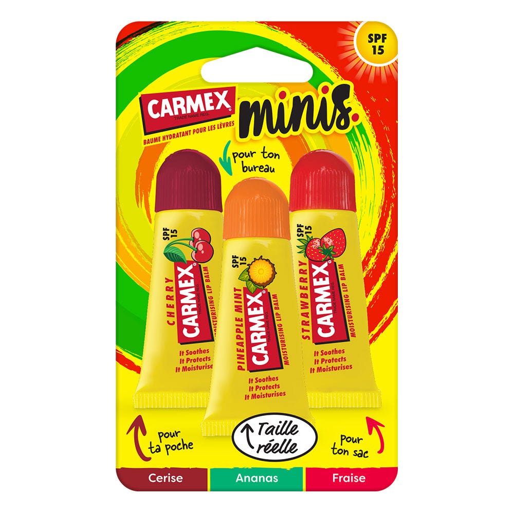 Carmex Mini SPF15 lip balm 3 x 5 g
