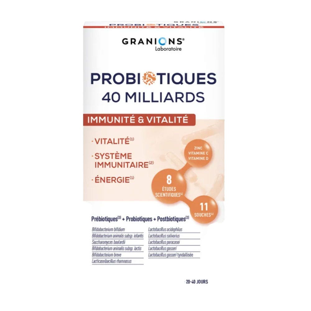 Granions Immunity and Vitality Probiotics 40 capsules