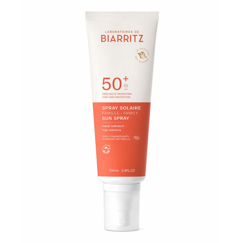 Laboratoires De Biarritz Sun care Family SPF50+ organic sun spray Très haute protection naturelle 100 ml
