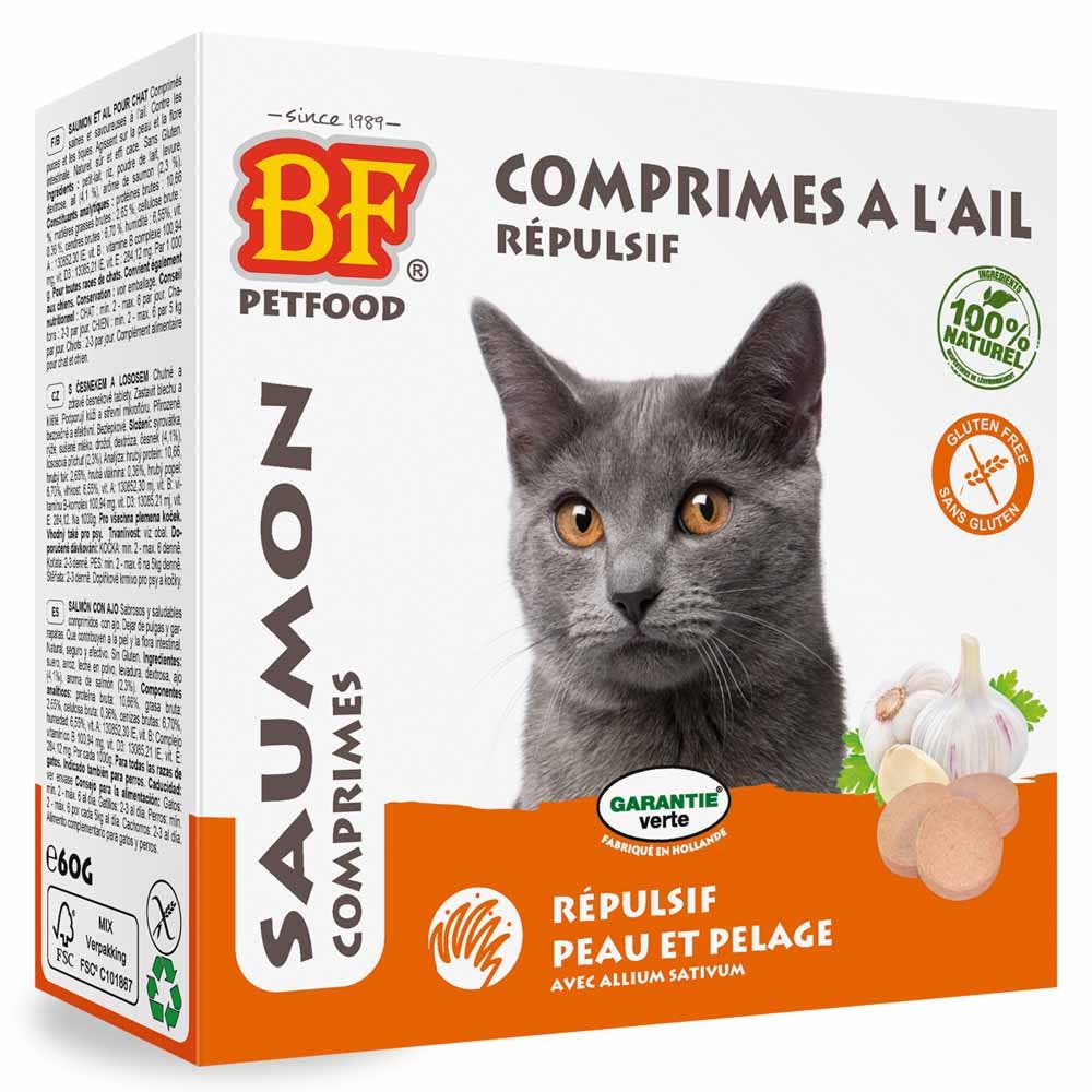 Biofood BF Petfood Garlic repellent for skin and coat for cats salmon flavour 100 tablets
