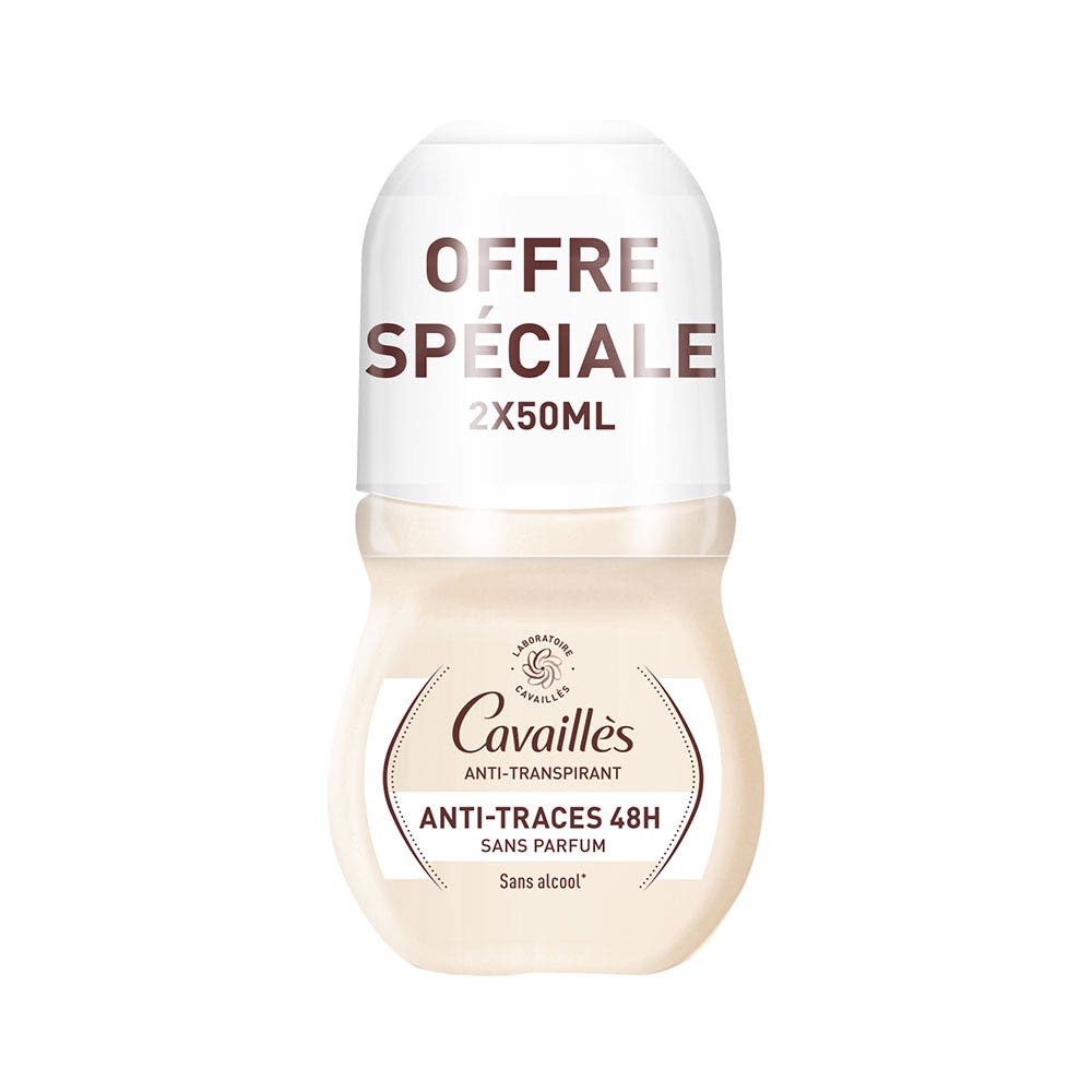Cavaillès Absorb + Anti-Perspirant Roll-on Deodorant 48h 2x50ml
