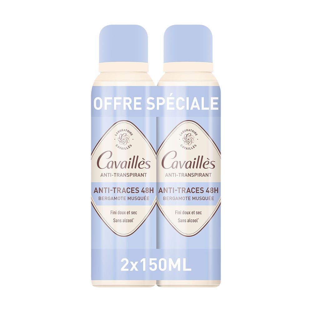 Cavaillès Absorb + Deodorant Absorb+ Anti-perspirant 48h 2x150ml