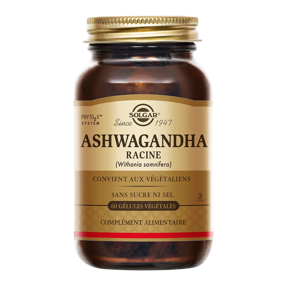 Solgar Ashwagandha sleep relaxation energy vitality 60 capsules
