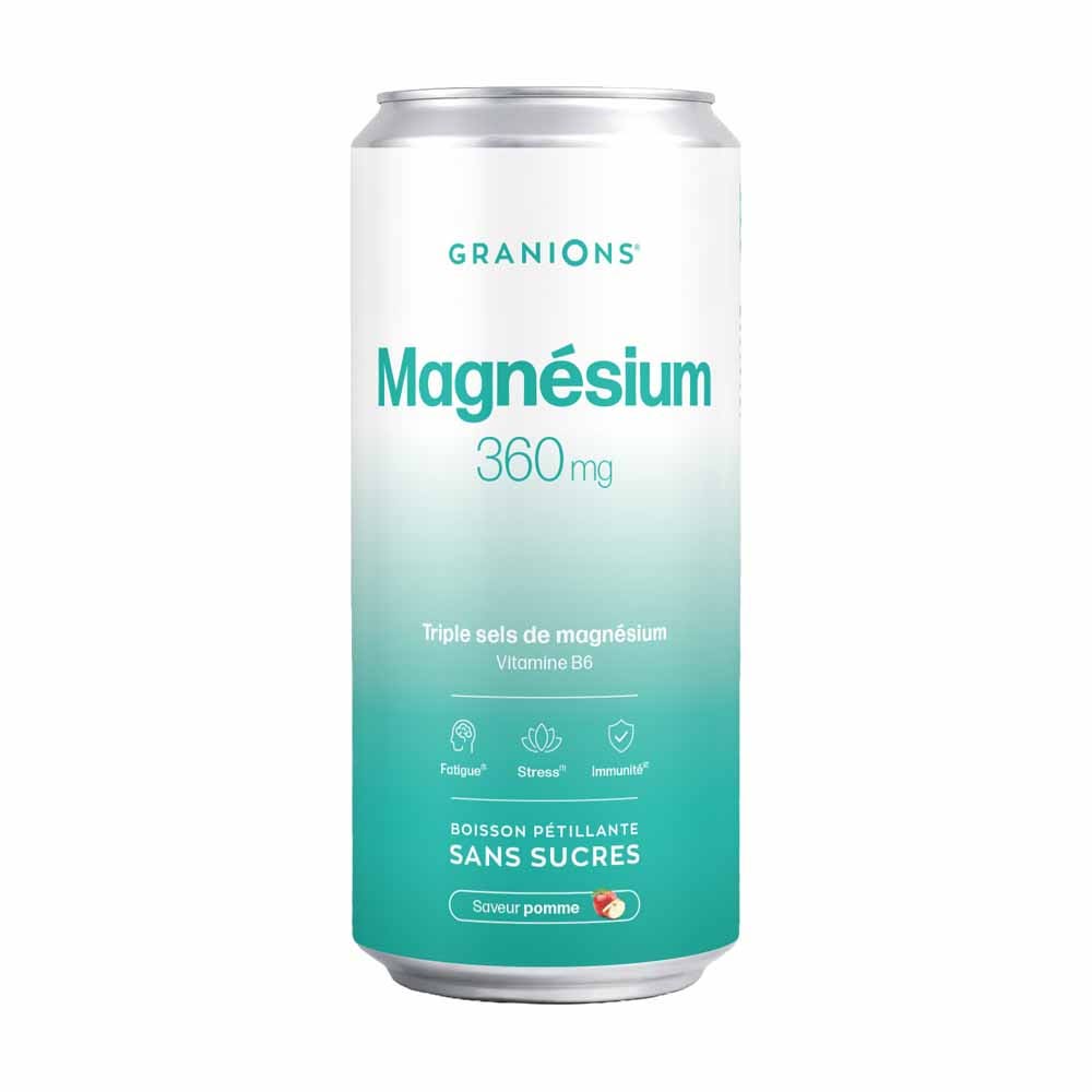 Granions Sparkling magnesium drink 360 mg stress fatigue immunity apple flavour 330 ml