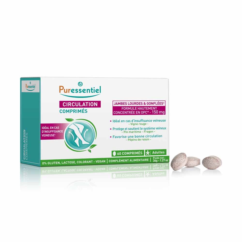Puressentiel Circulation Jambes Lourdes et Gonflées 60 comprimés