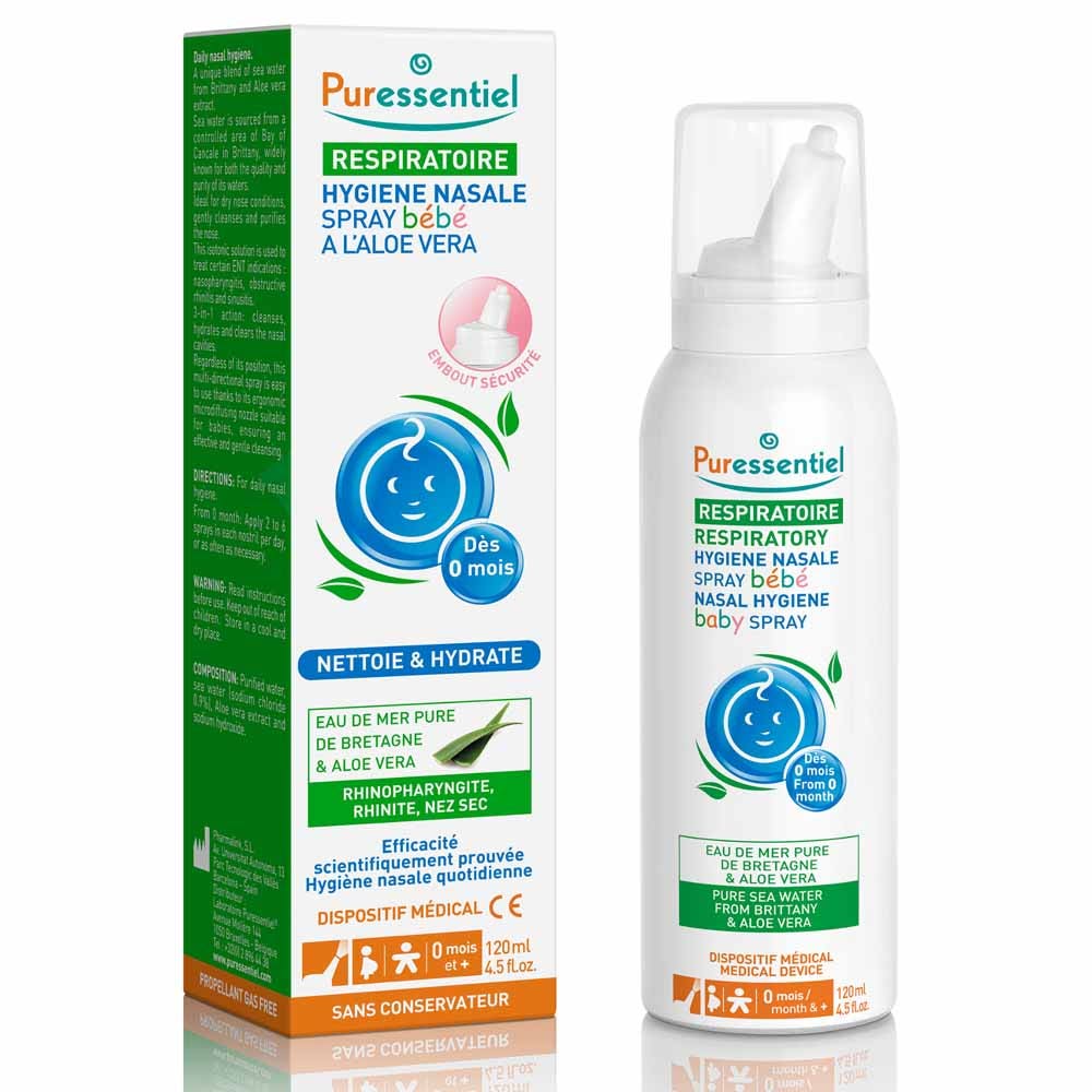 Puressentiel Respiratory Hygiene Nasal Spray Baby Water and Aloe Vera 120ml