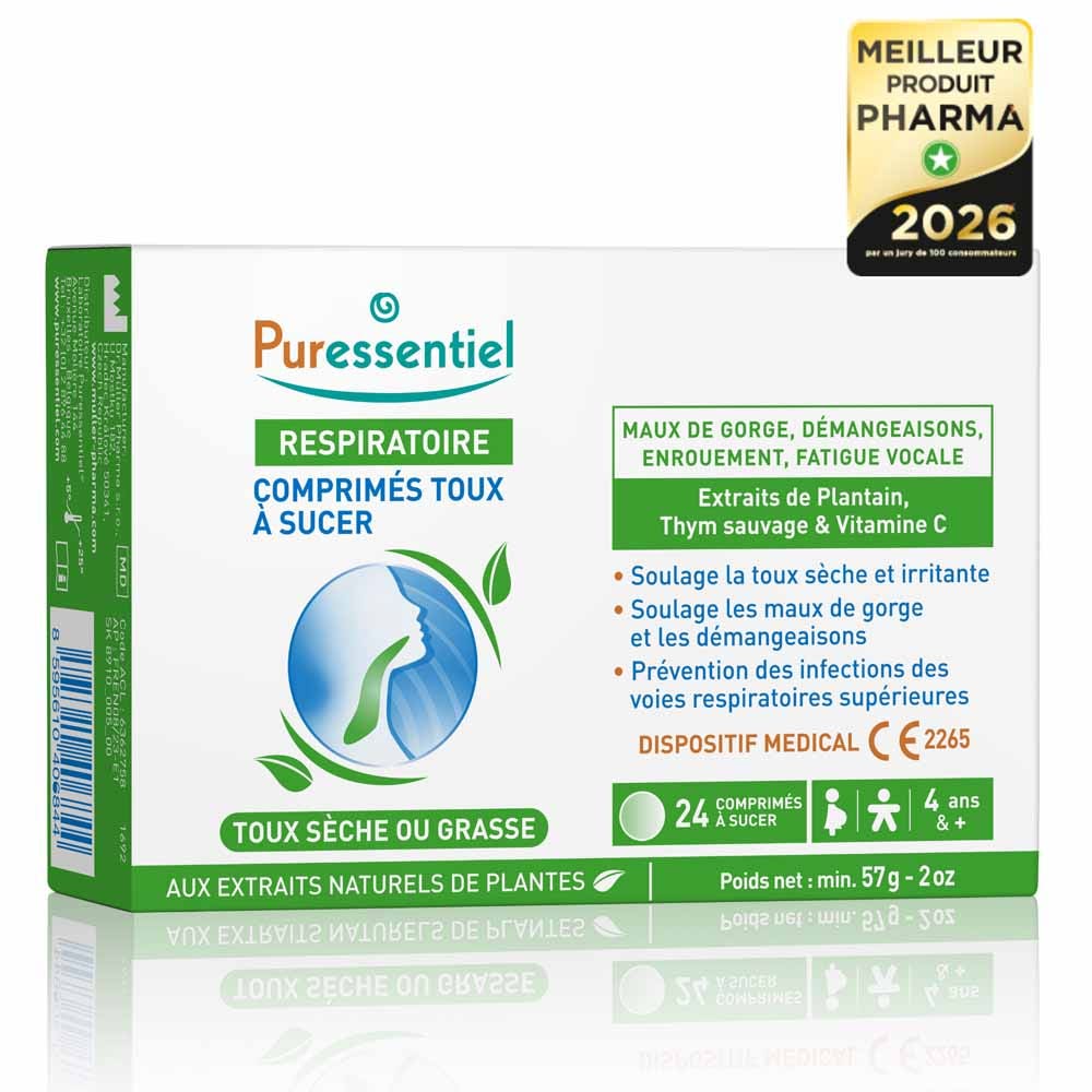 Puressentiel Respiratory Dry or hacking cough 24 chewable tablets