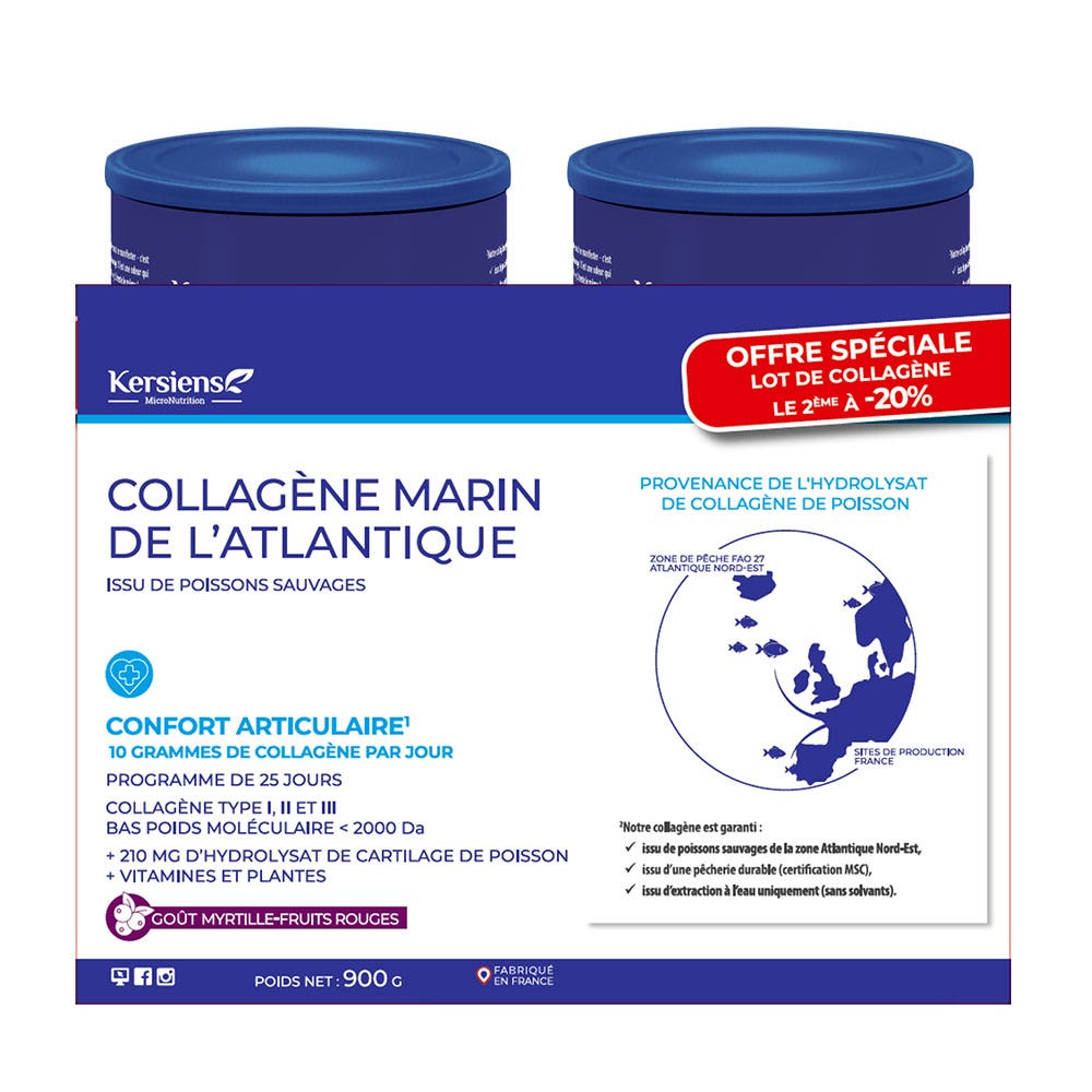 Kersiens Atlantic Marine Collagen Joint Comfort Blueberry Fruit Taste 2 x 450 g