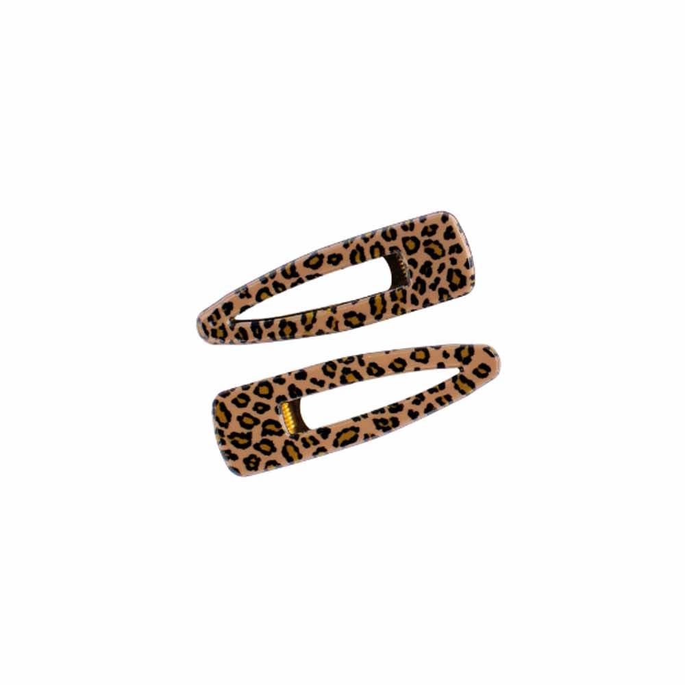 Cartel Leopard Brown Hair Clips 6 cm 2 x
