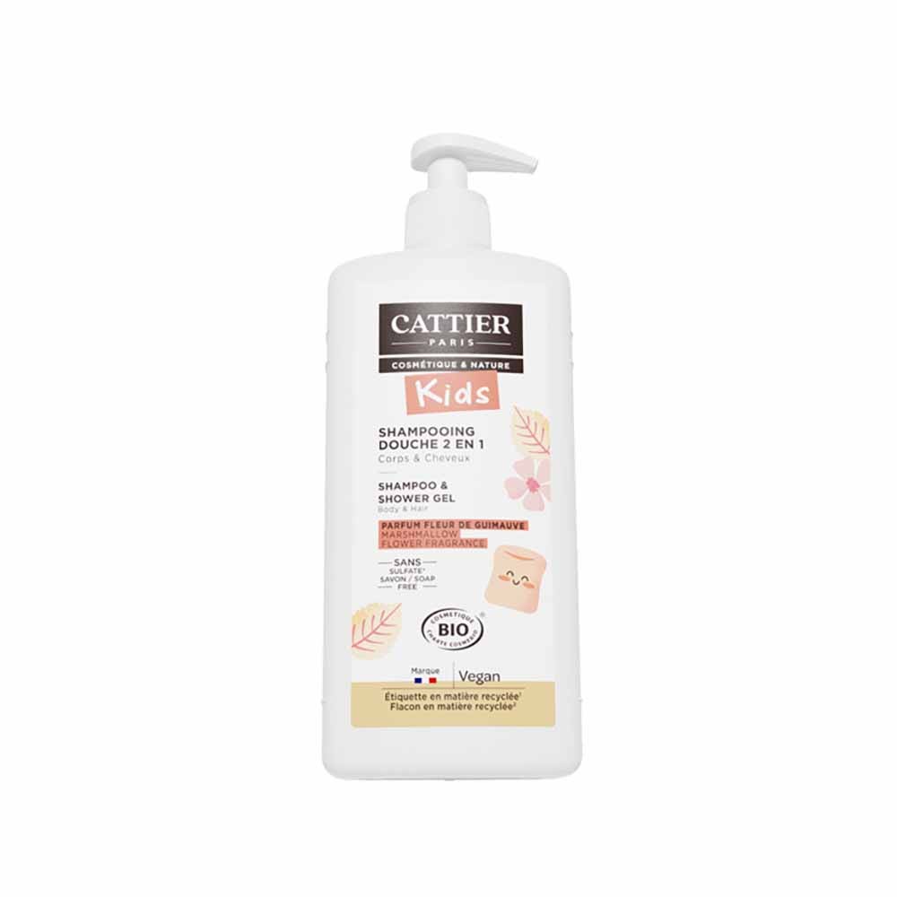 Cattier Shower Gel Detangling Shampoo 2 in 1 Marshmallow flower 500ml