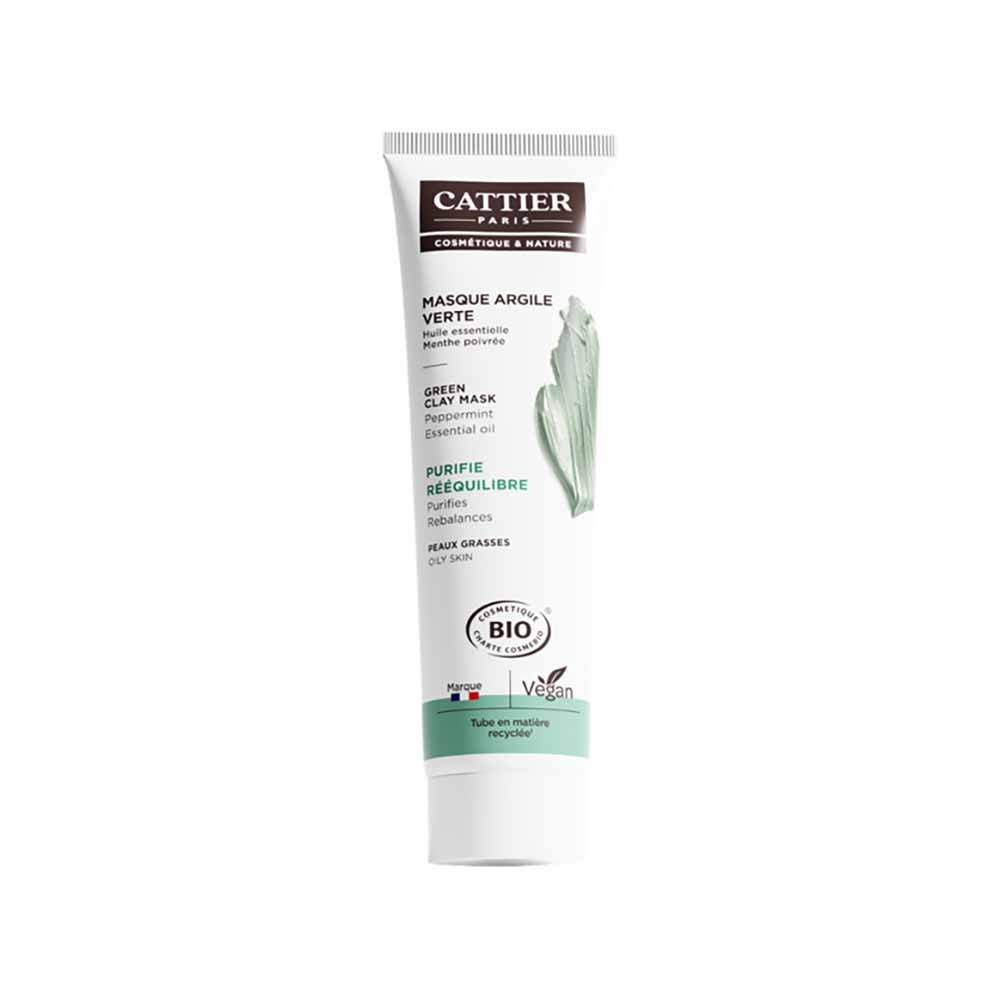 Cattier Clay Organic Green Clay and Peppermint Face Mask 100ml