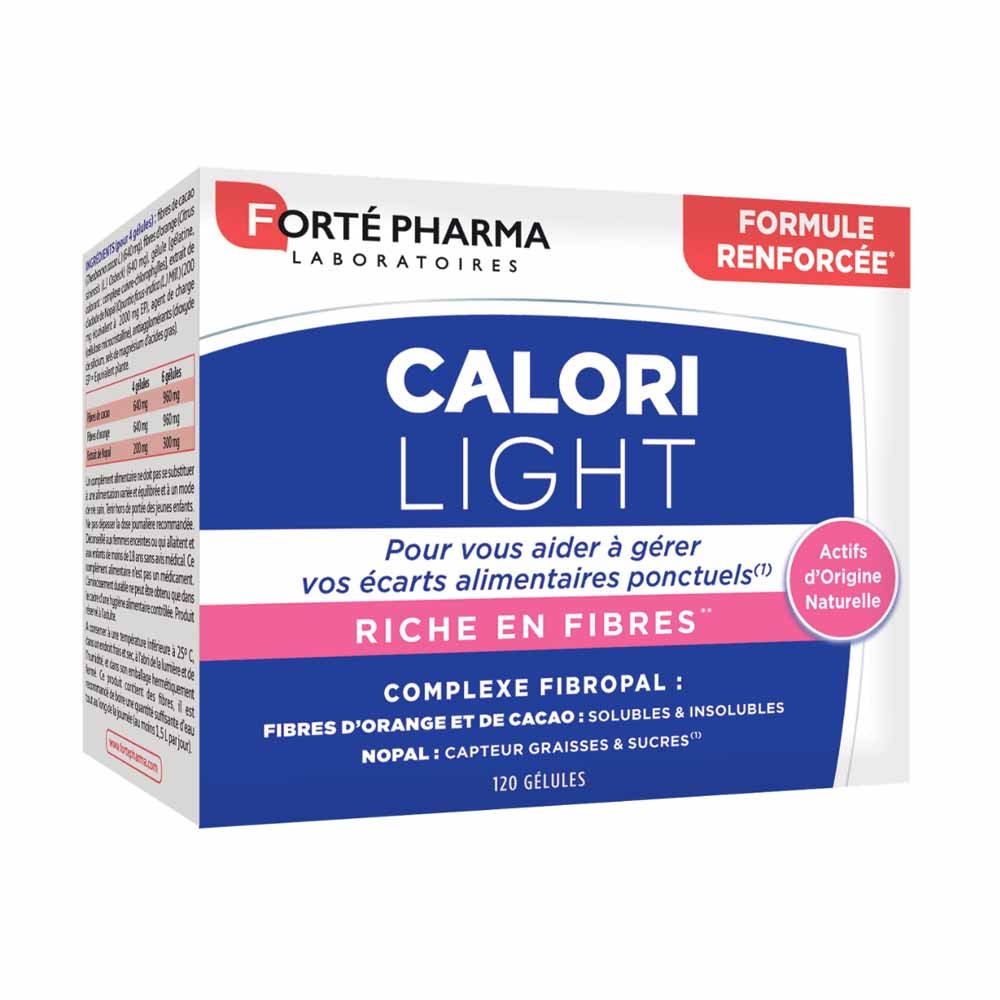 Forté Pharma CaloriLight Fat binder with fibre + prickly pear 120 capsules