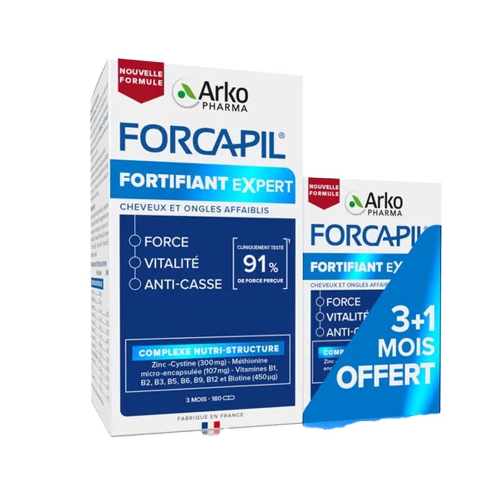 Arkopharma Forcapil Strengthener expert vitality anti-break weakened hair and nails 180 + 60 capsules