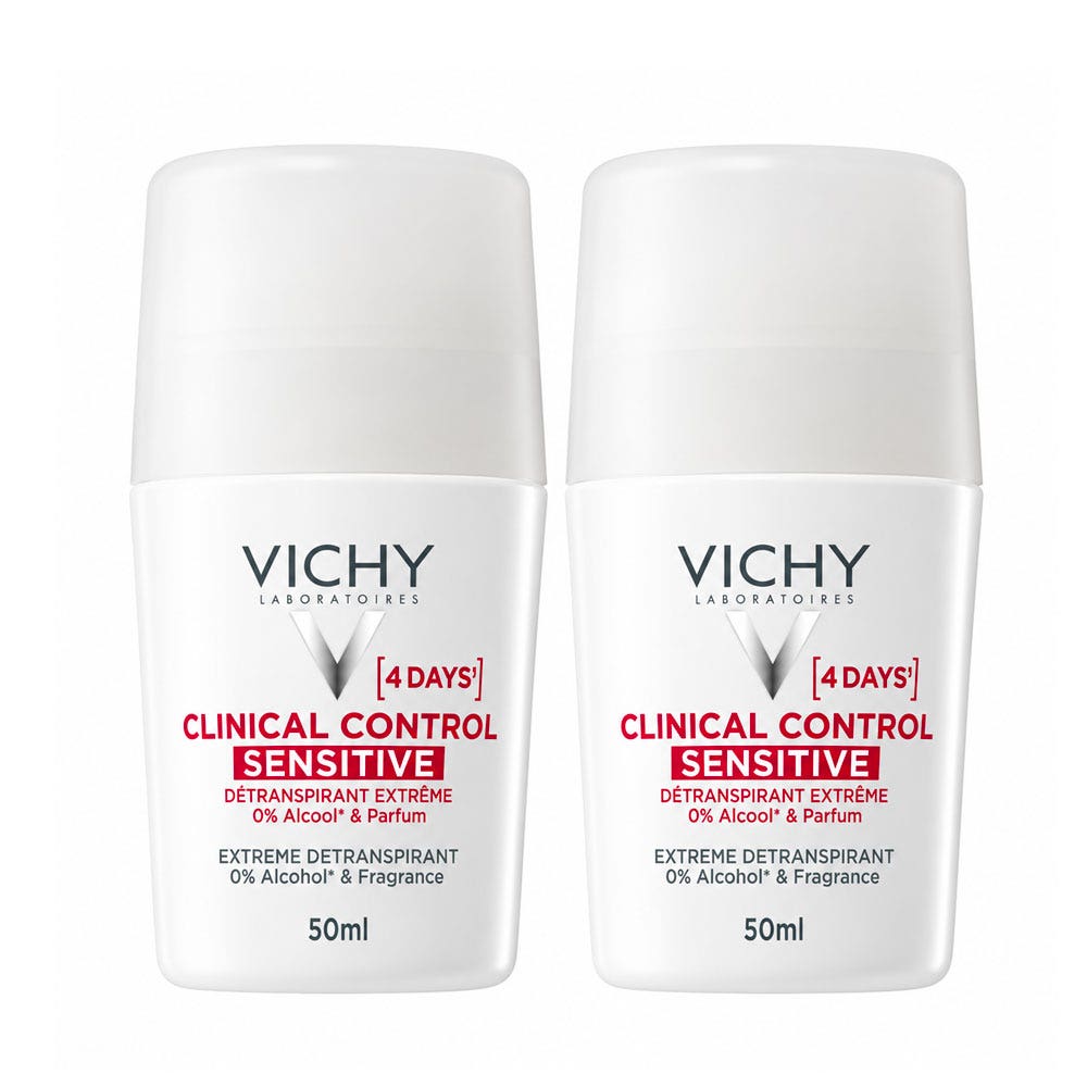 Vichy Clinical Control Extreme antiperspirant roll-on Sensitive Peaux Sensibles 2 x 50 ml
