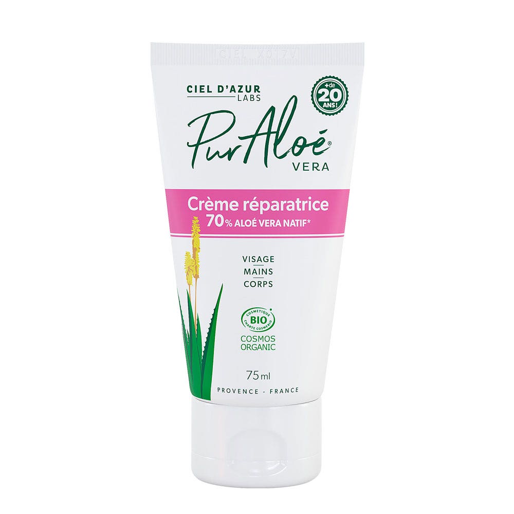 Pur Aloé Repairing Aloe Vera cream organic face, hand and body cream 75 ml
