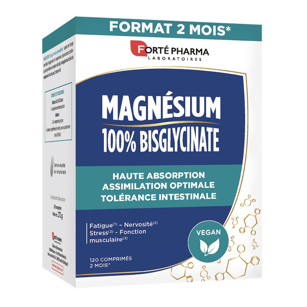 Forté Pharma 100% bisglycinate magnesium high absorption 120 tablets