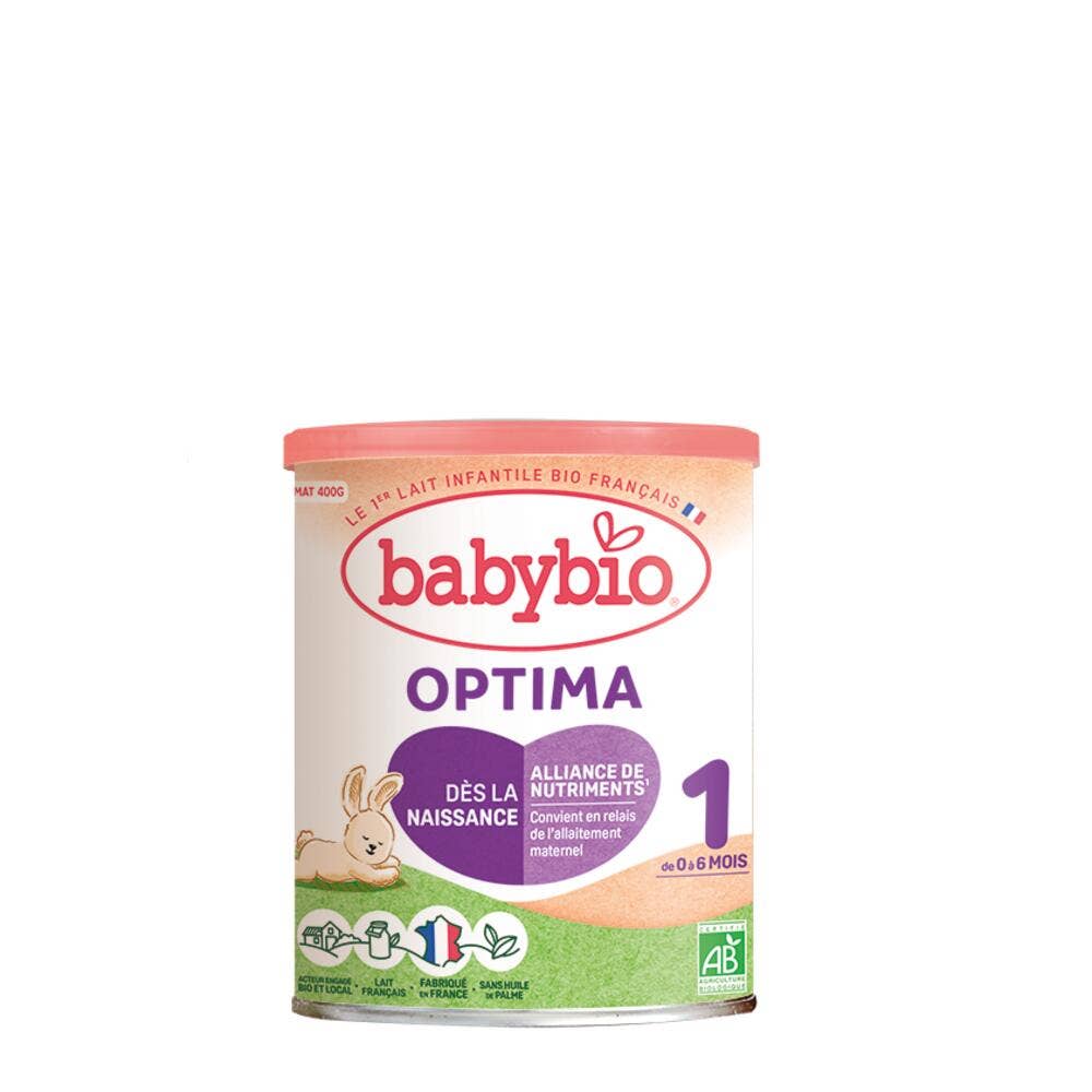 Babybio Optima 1 Lait en poudre Lait de vache francais bio De 0 a 6 mois 400g