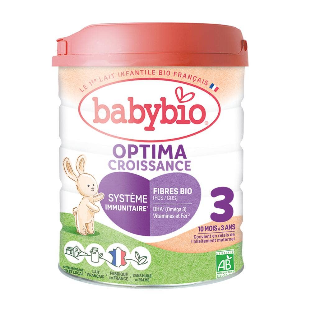 Babybio Baby Milks Optima 3 Growth Milk Powder From 10 Months To 3 Years De 10 Mois A 3 Ans 800g