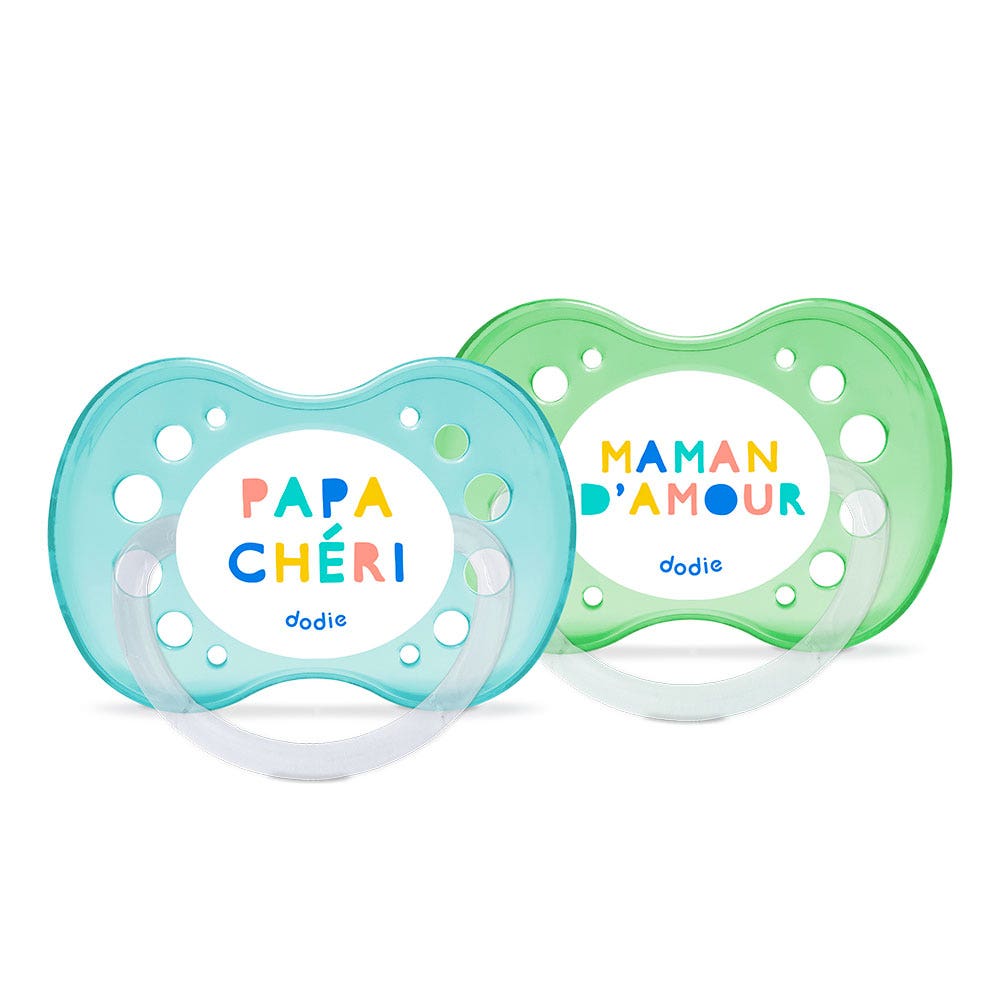 Dodie Anatomical soothers Love words 18 months and Plus x2