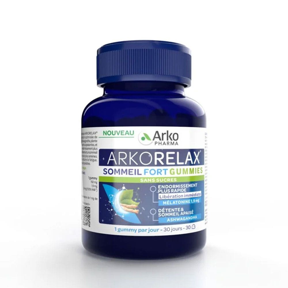 Arkopharma Arkorelax Sommeil forte ashwagandha melatonin 1.9 mg 30 sugar-free gummies