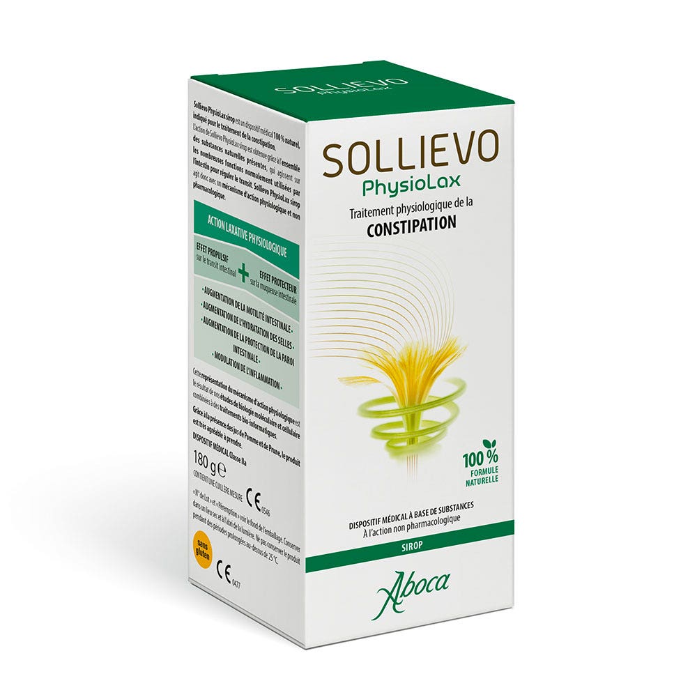 Aboca Sollievo Physiolax Syrup for the physiological treatment of constipation 180 g