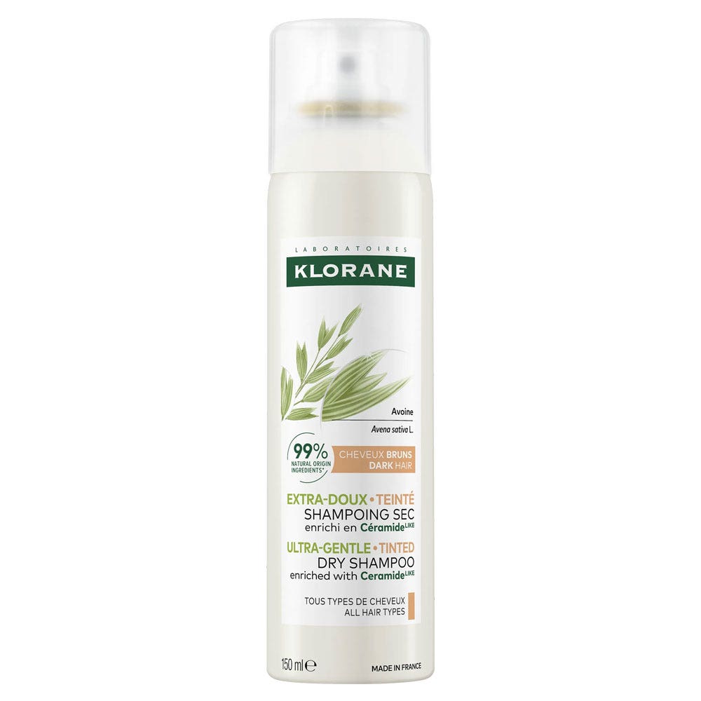 Klorane Oats Gentle Dry Shampoo With Oat Milk Powder Chestnut and Brown Hair 150 ml