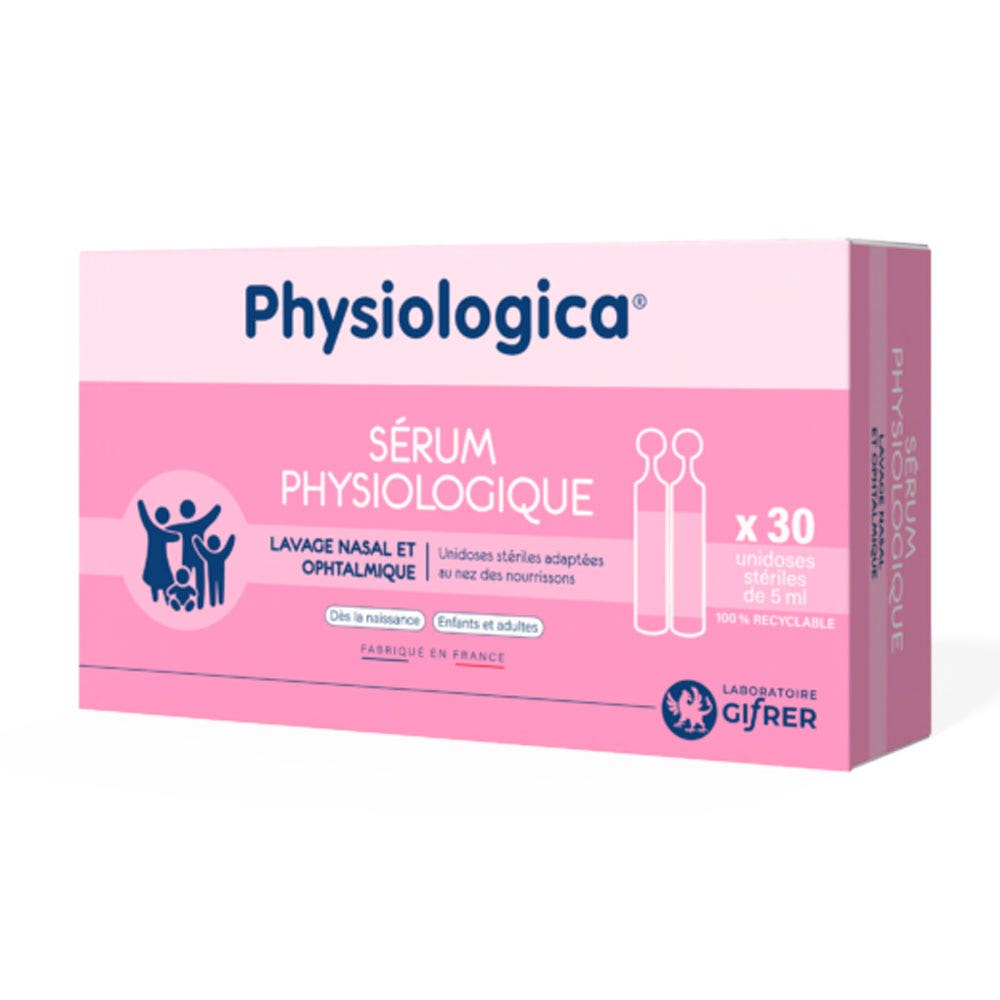 Gifrer Physiologica Saline solution for nasal and eye cleansing 30 x 5 ml