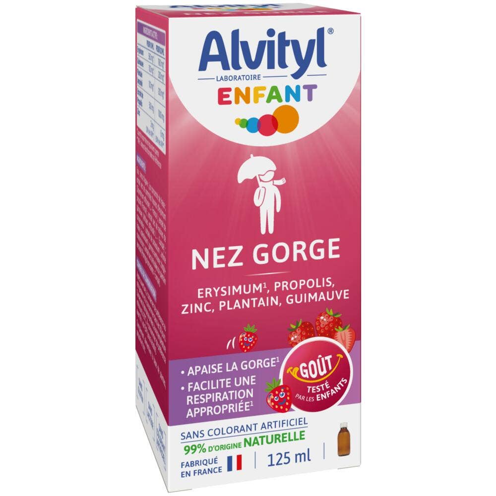 Alvityl Kids Nose and Throat Strawberry flavour 125ml
