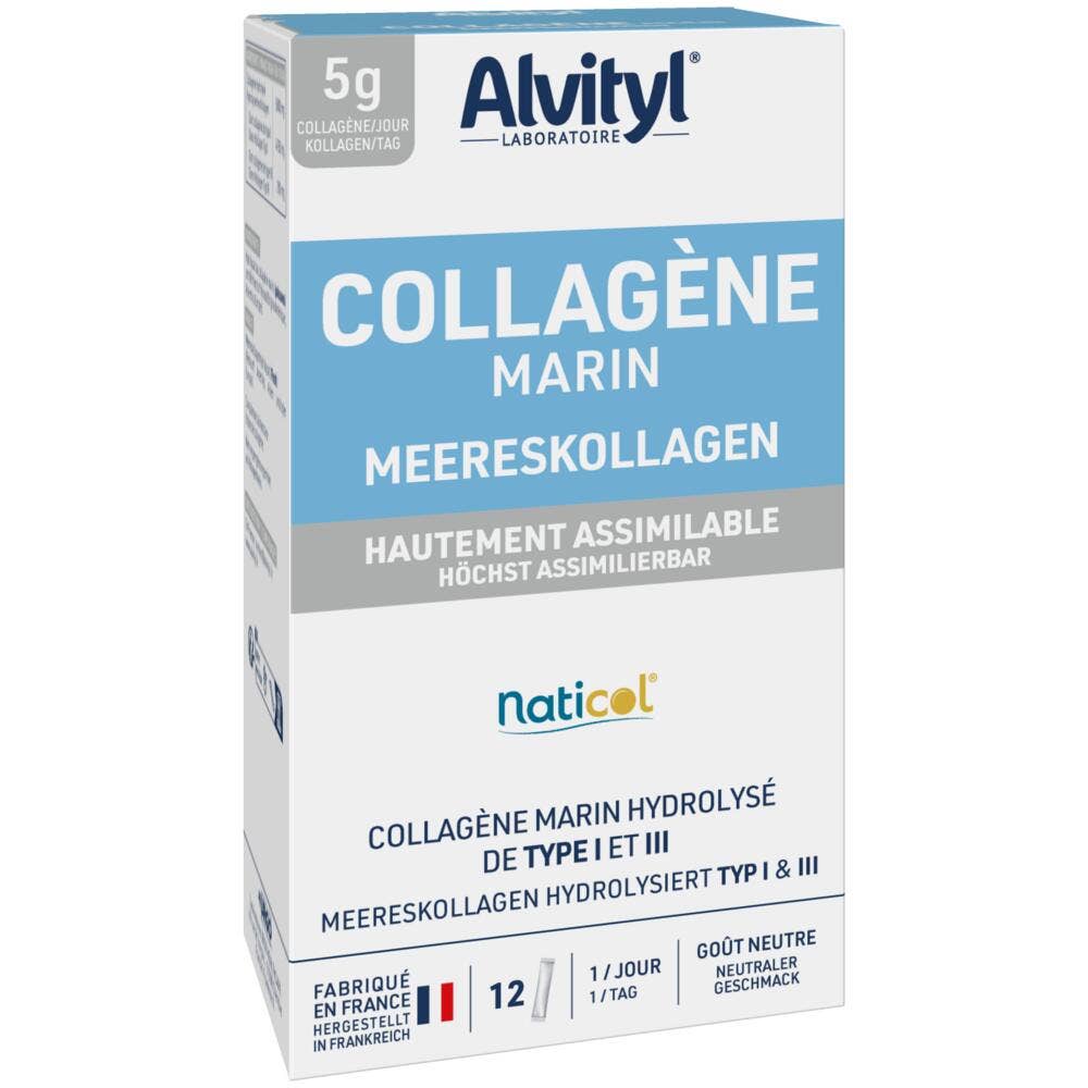 Alvityl Marine collagen 5000 mg types I & III 12 sticks