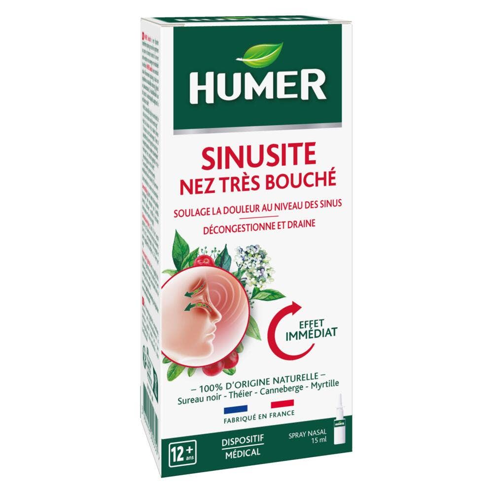 Humer Sinusitis nasal spray for nose, throat and mouth 15 ml