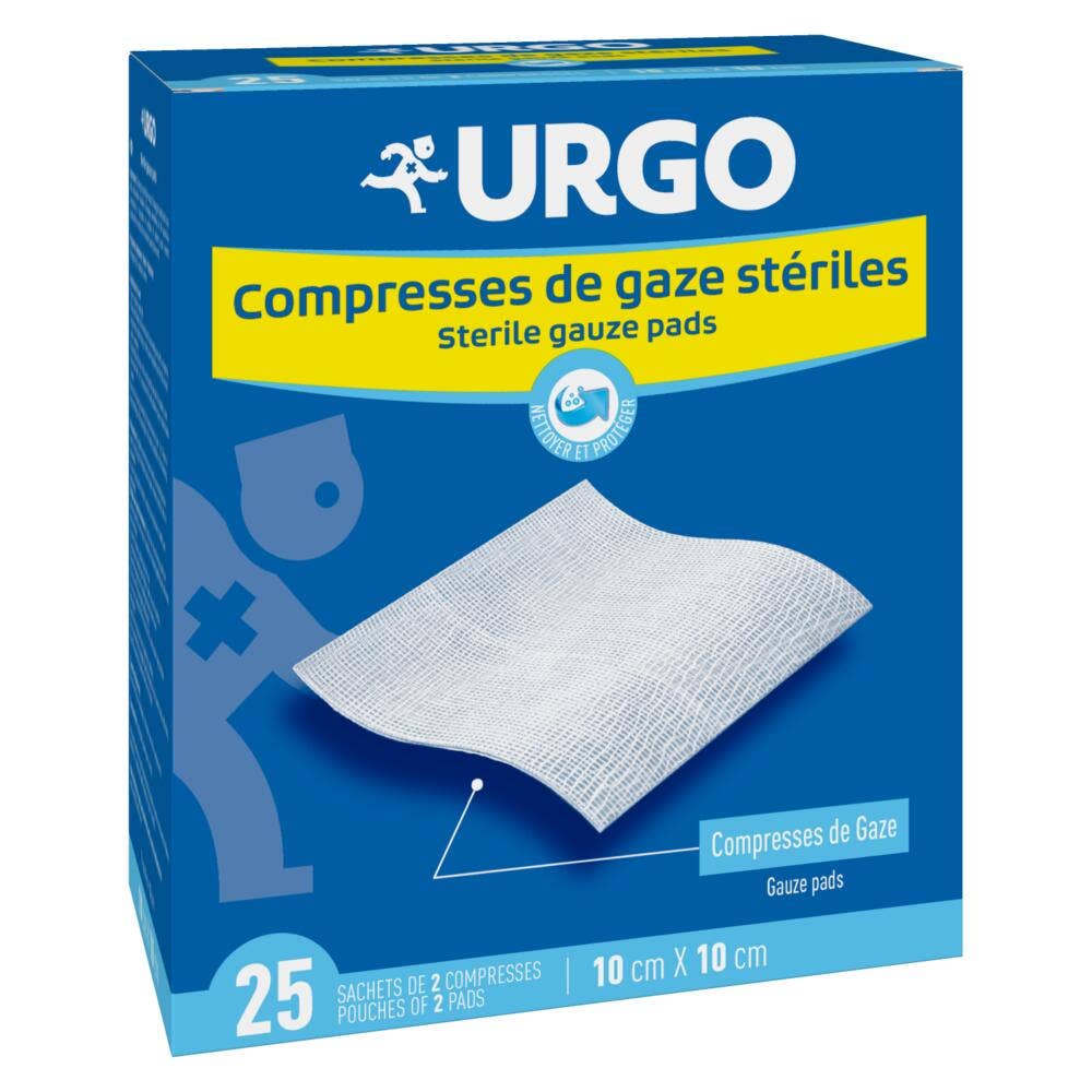 Urgo Sterile gauze swabs 10cmx10cm 25 units