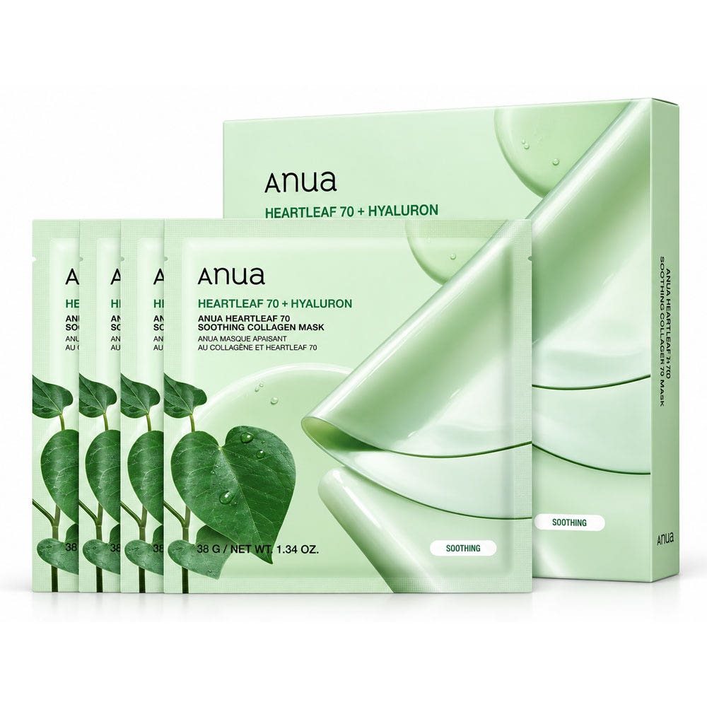 Anua Heartleaf 70 Soothing Collagen Mask 4 masks