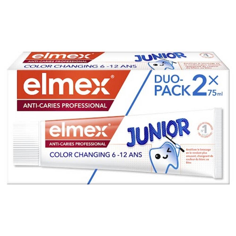Elmex Color changing anti-caries toothpaste ages 6-12 2 x 75 ml