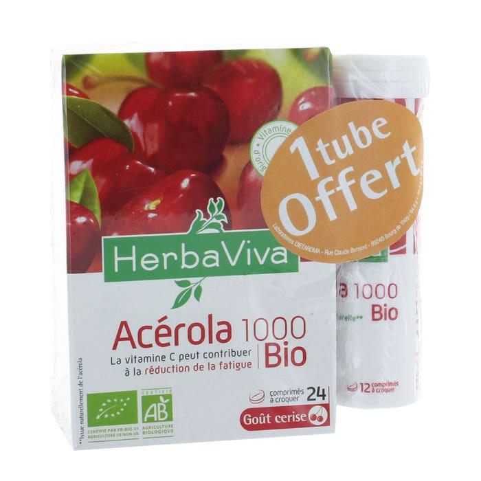 Herbaviva Acerola 1000 Bio 24 Tablets + 12