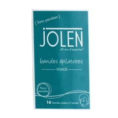Jolen Hair Removal Strips Face Sensitive Skin Box Of 16 Strips
