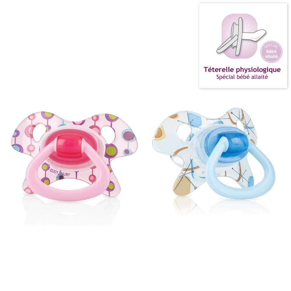 Nuby Orthodontic Pacifiers Collection Geo 0-6 Months