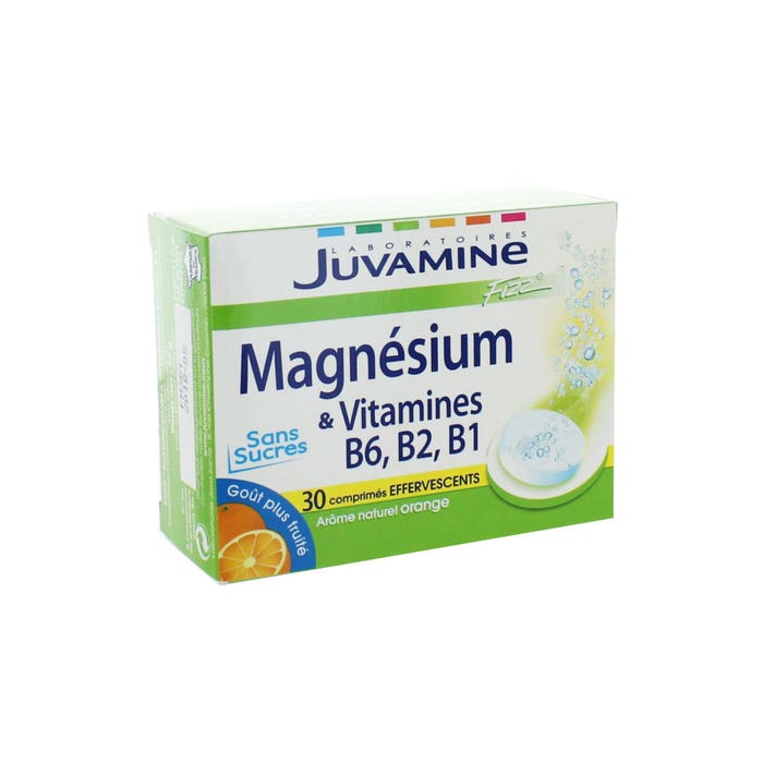 Juvamine Fizz Magnesium & Vitamins B6 B2 B1 30 Tablets