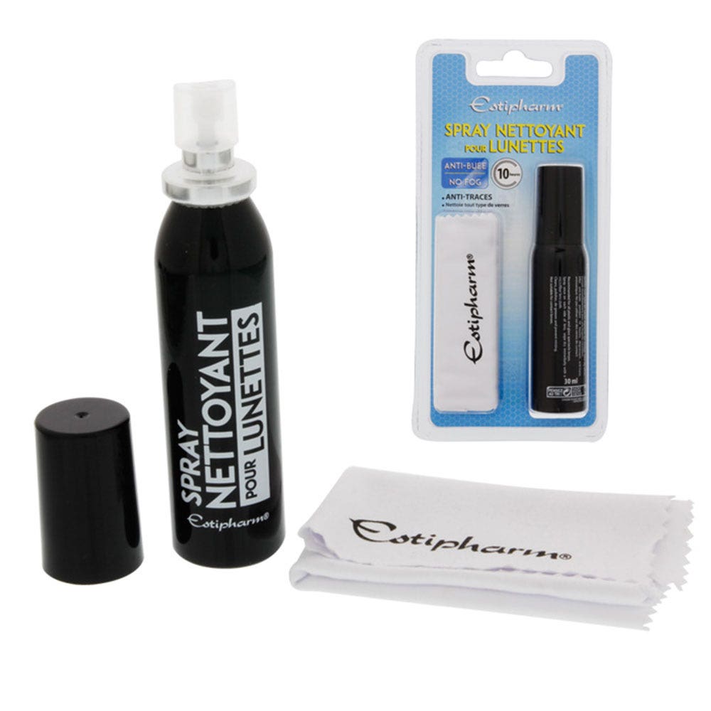 Estipharm Cleaning Spray For Glasss + Wipes Anti-buée