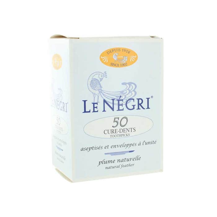 Natural Feather Toothpicks Individually Packaged X50 Le Negri