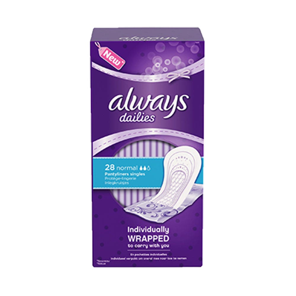 Always Dailies Panty Liners In Individual Bags X28 x28
