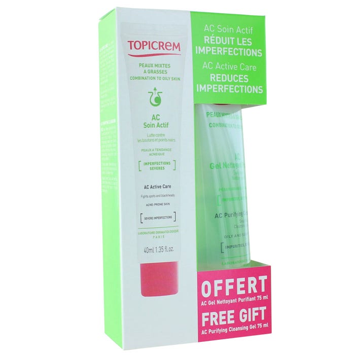 Ac Active Care For Skins Prone To Severe Imperfections + Free Ac Purifying Cleansing Gel 40ml Topicrem
