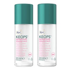 Roc Keops Roll-on Deodorants fragile skin 2x30ml