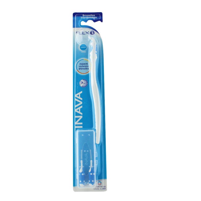 Inava Brushes Flex Long Handle Narrow N°1 Blue + 3 Heads