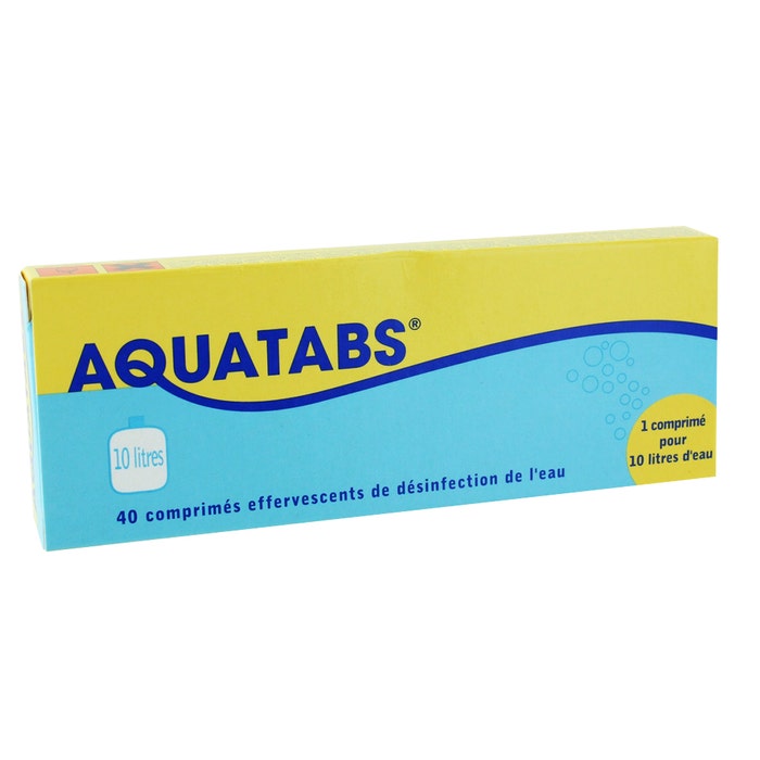 Aquatabs Water Purification 60 Tablets 40 Comprimes Effervescents